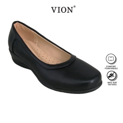Black PVC Leather Hostel / Uniform / Formal Shoes Ladies FMA627B1